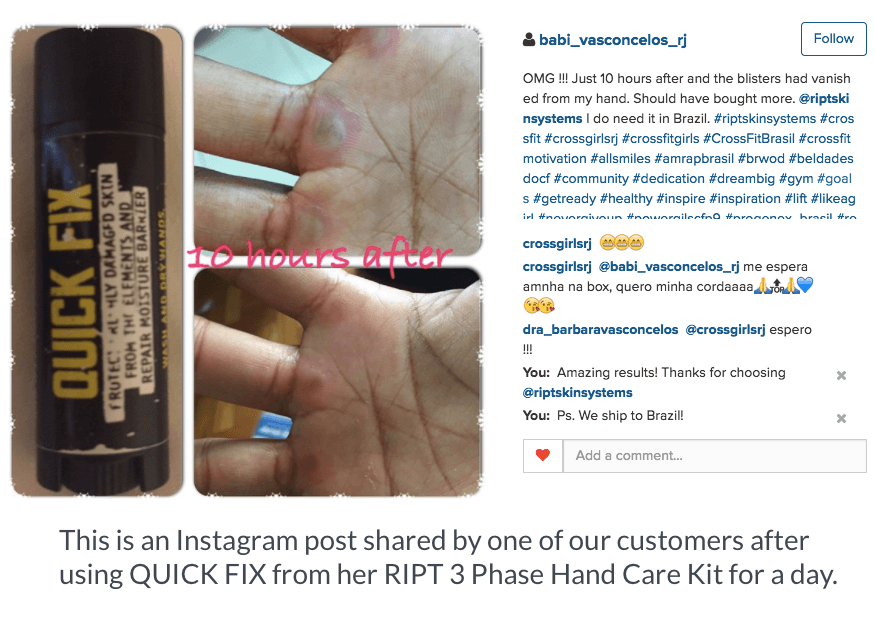 RIPT hand care results after 10 hours